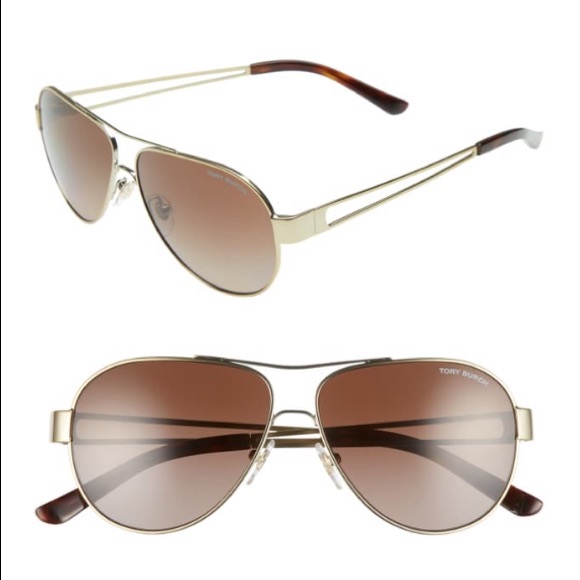 Tory Burch Accessories - Tory Burch 🎉Host Pick🎉 Polarized Aviator Sunglasses 55mm